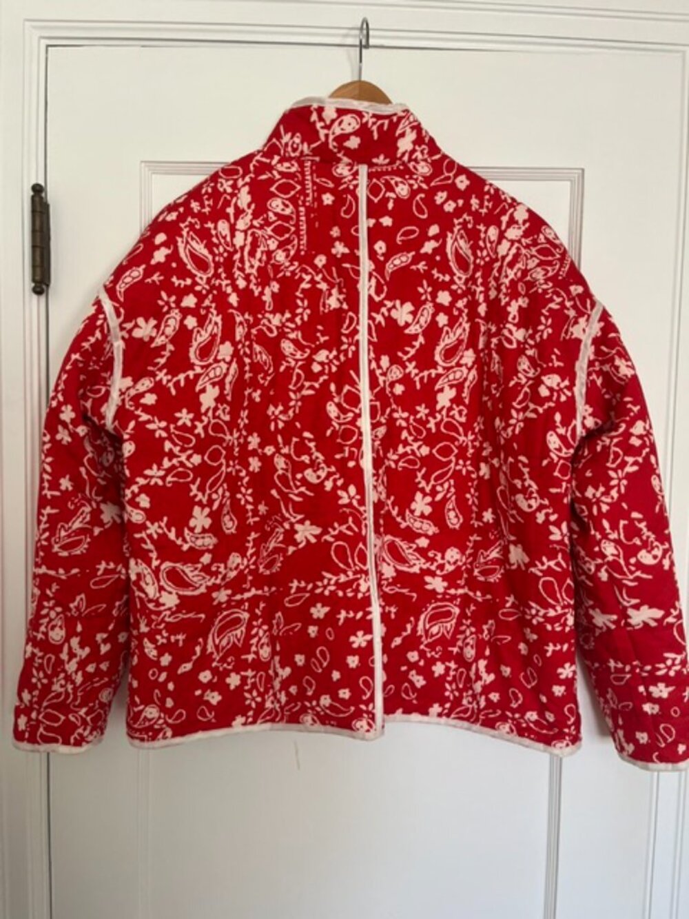 Free People Inspired Quilted Cropped Puffer Jacket in Bandana Pattern | Size M - Picture 5 of 8